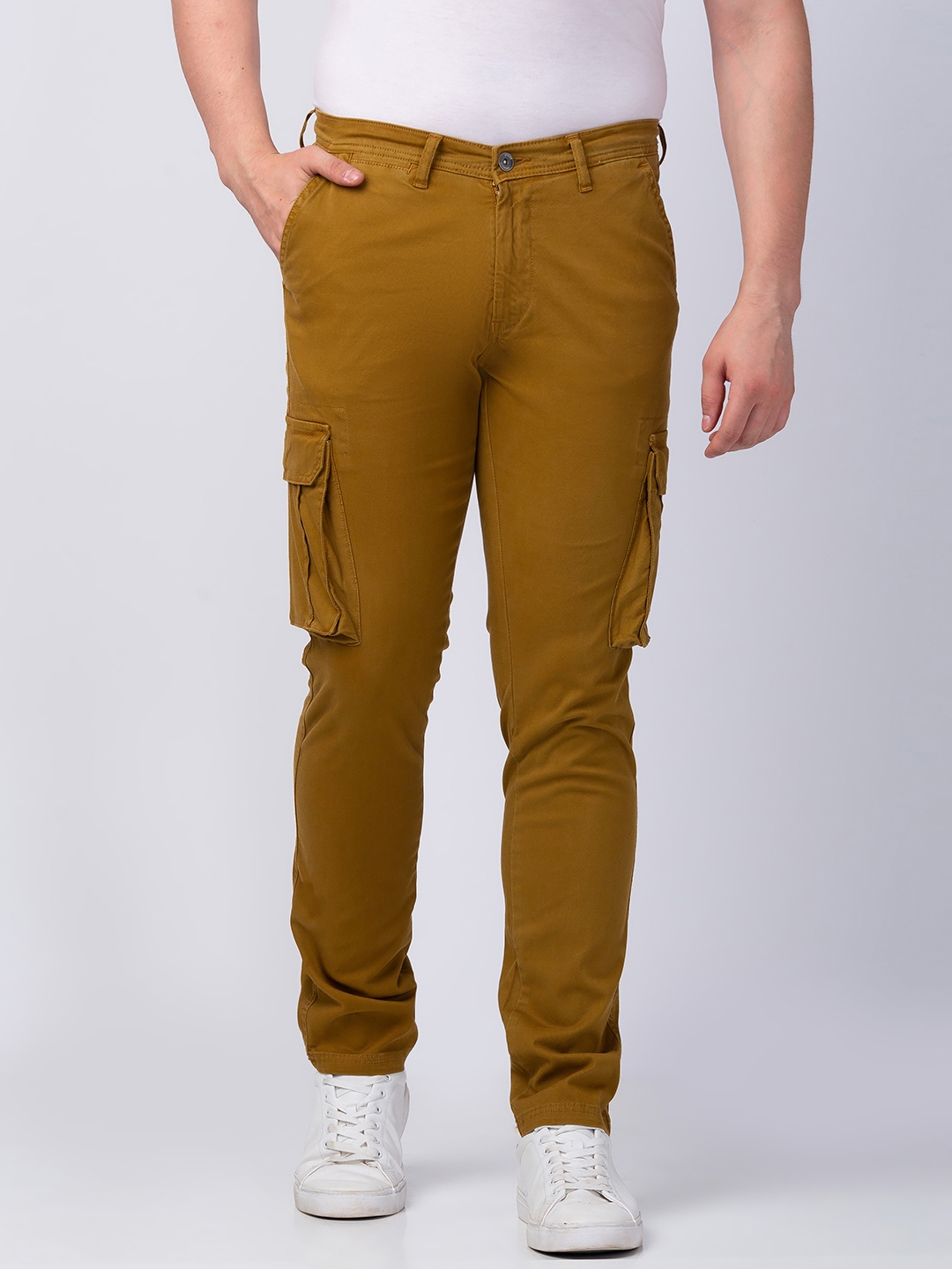 Stretch cotton straight trousers Camel | Mens Adolfo Dominguez Trousers •  Intoseminar