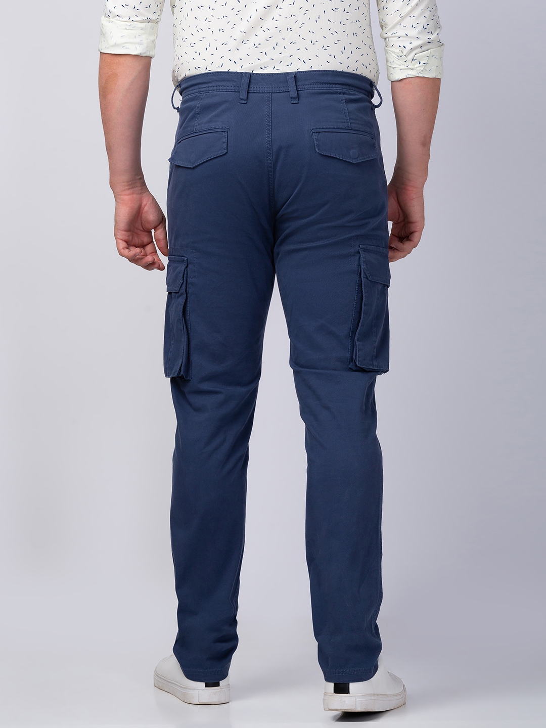 Spykar | Men's Blue Cotton Solid Trousers 2