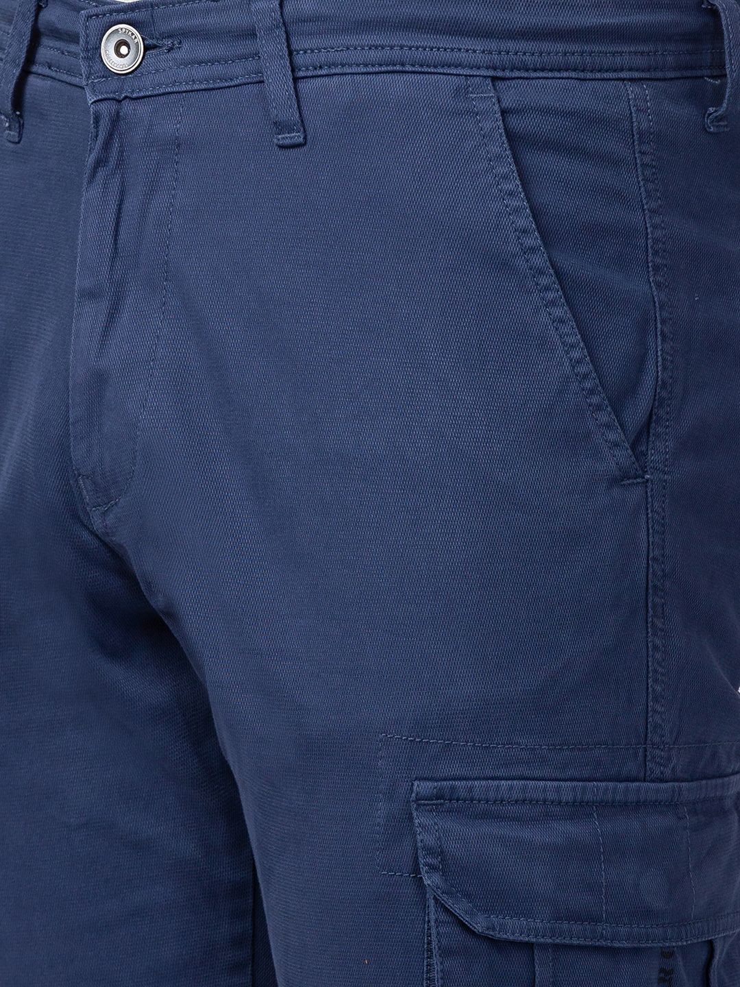 Spykar | Men's Blue Cotton Solid Trousers 4