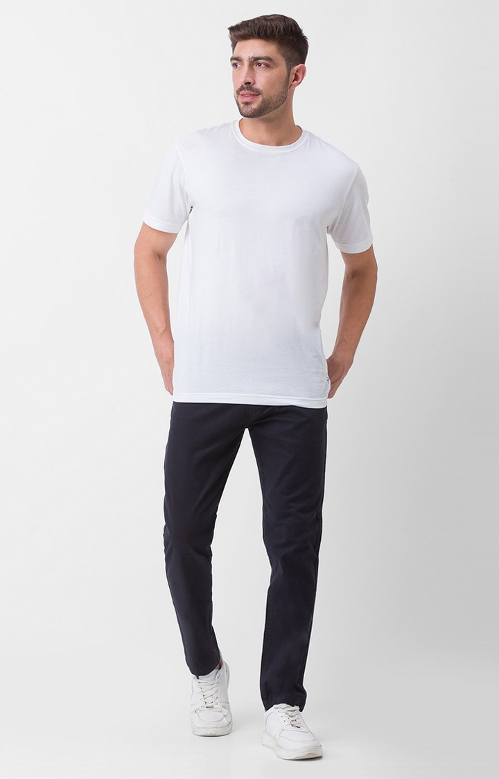 spykar | Men's Black Cotton Solid Trousers 1