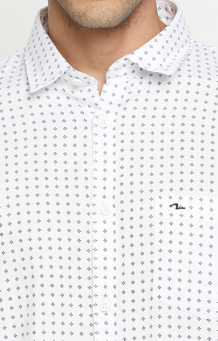 spykar | Men's White Cotton Solid Casual Shirts 6