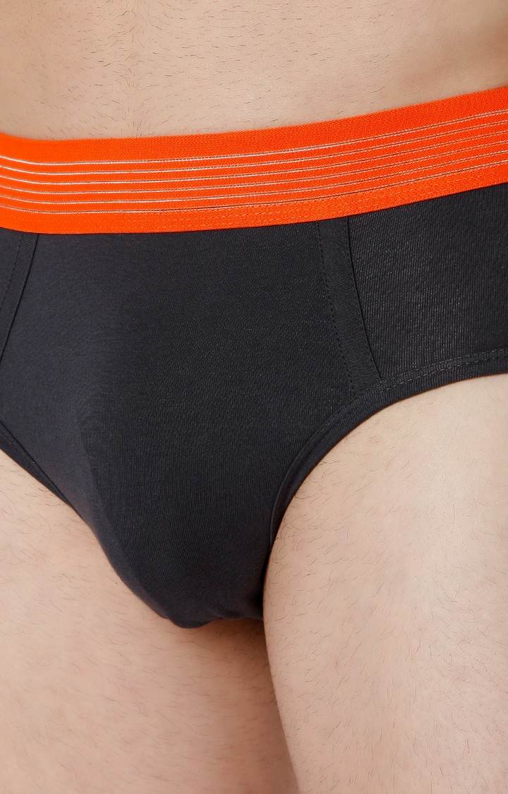 Underjeans By Spykar Men Darkgrey Cotton Blend Brief 