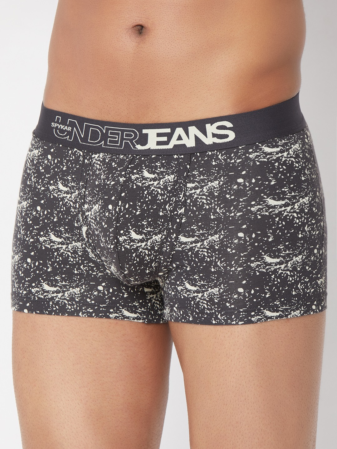 Underjeans by Spykar Grey Cotton Blend Regular Fit Trunk