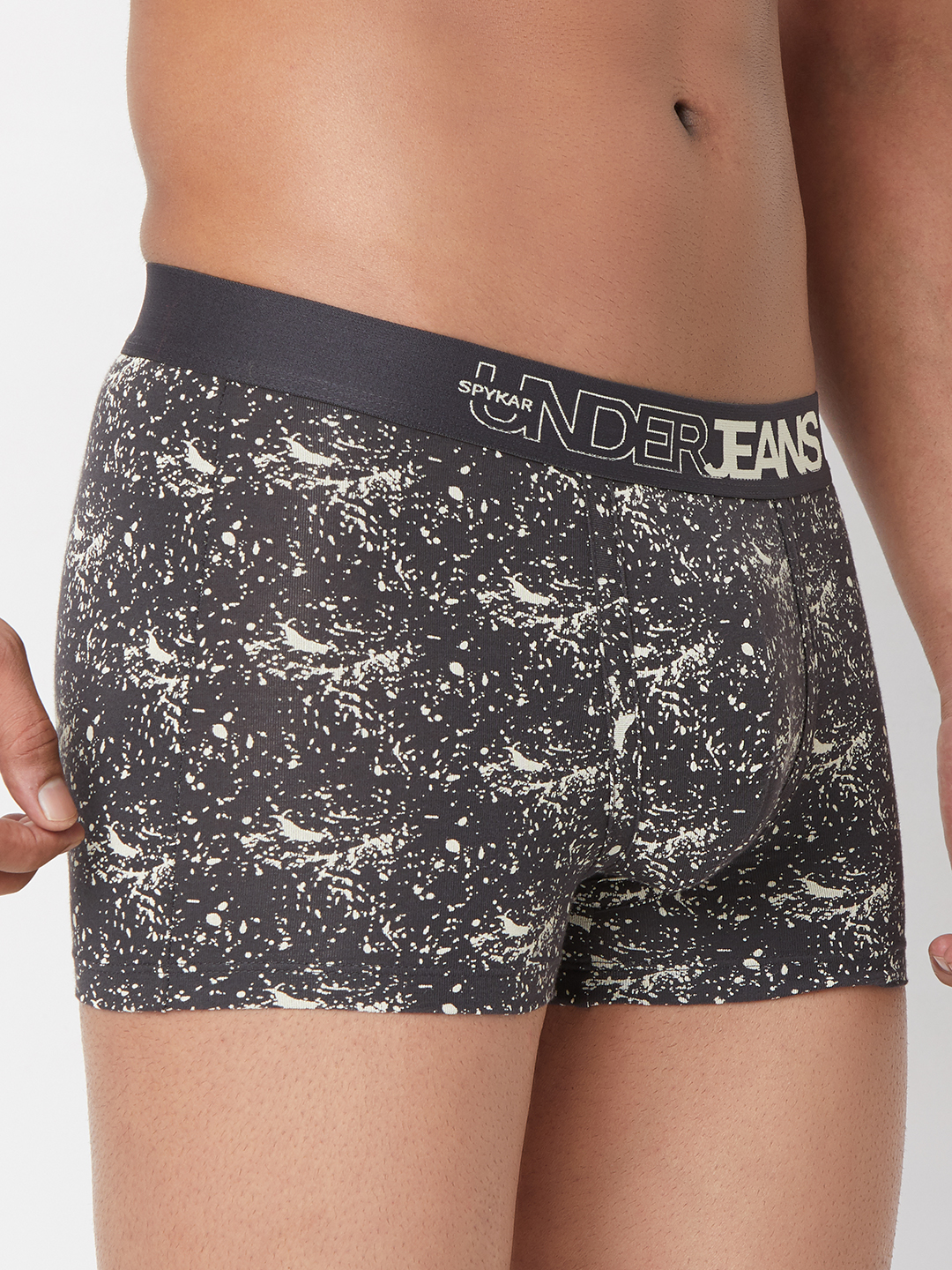 Underjeans by Spykar Grey Cotton Blend Regular Fit Trunk