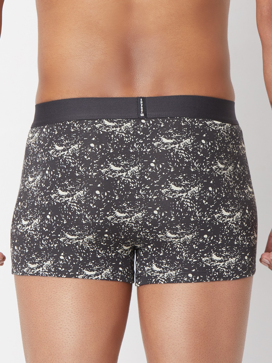 Underjeans by Spykar Grey Cotton Blend Regular Fit Trunk