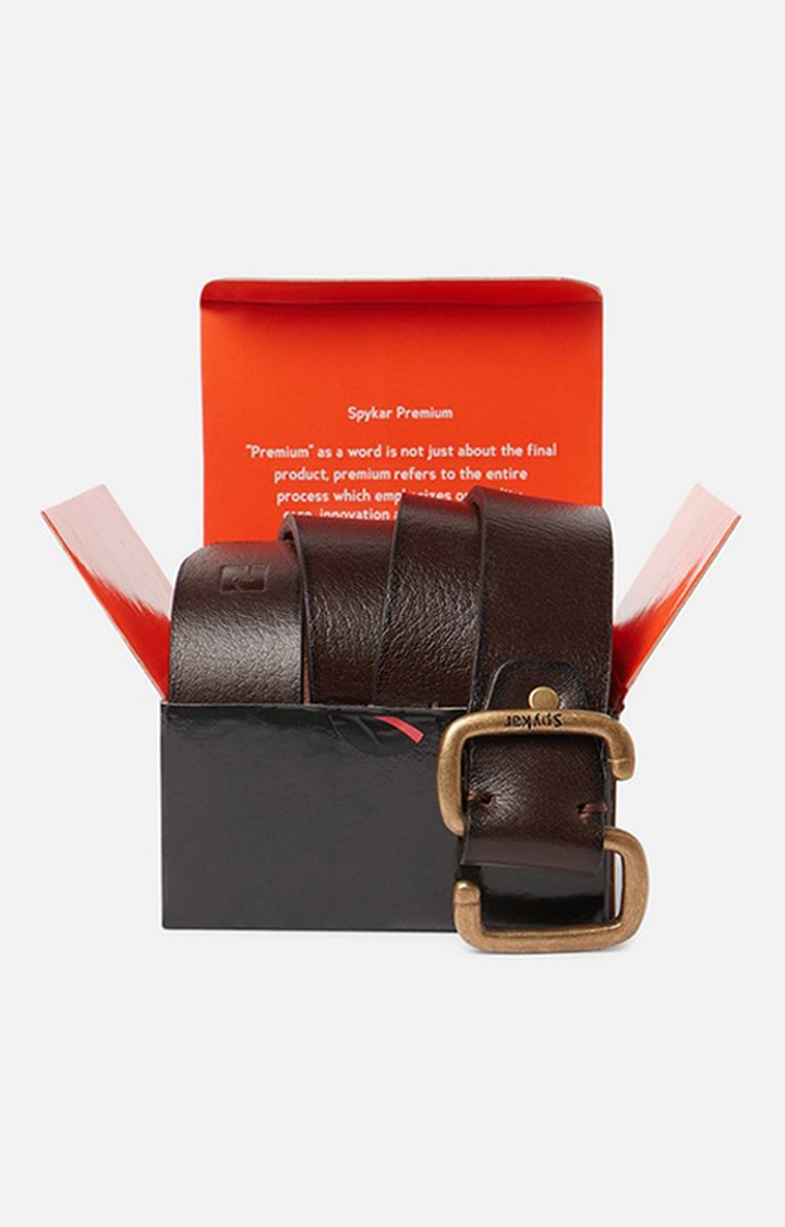 Spykar Wine Leather Belt