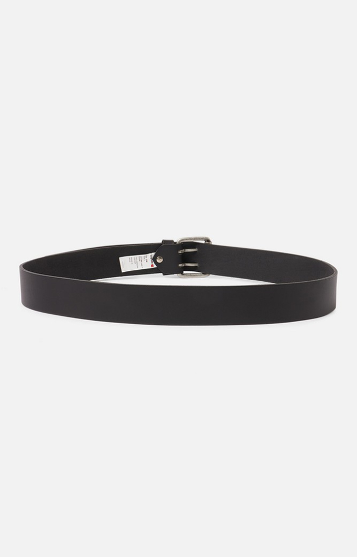 Spykar Black Genuine Leather Belt