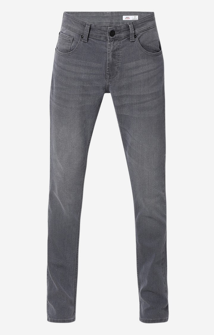 spykar | Men's Grey Cotton Blend Solid Jeans 5