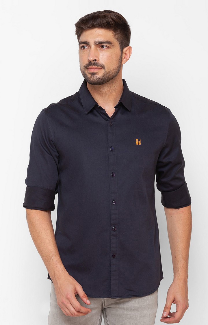 spykar | Men's Grey Cotton Solid Casual Shirts 0
