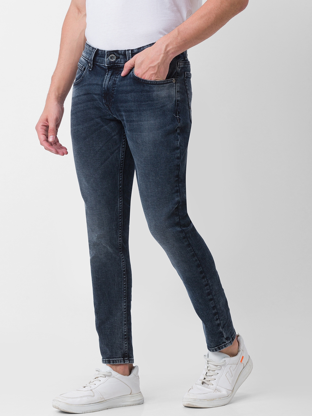spykar | Men's Black Cotton Solid Slim Jeans 1
