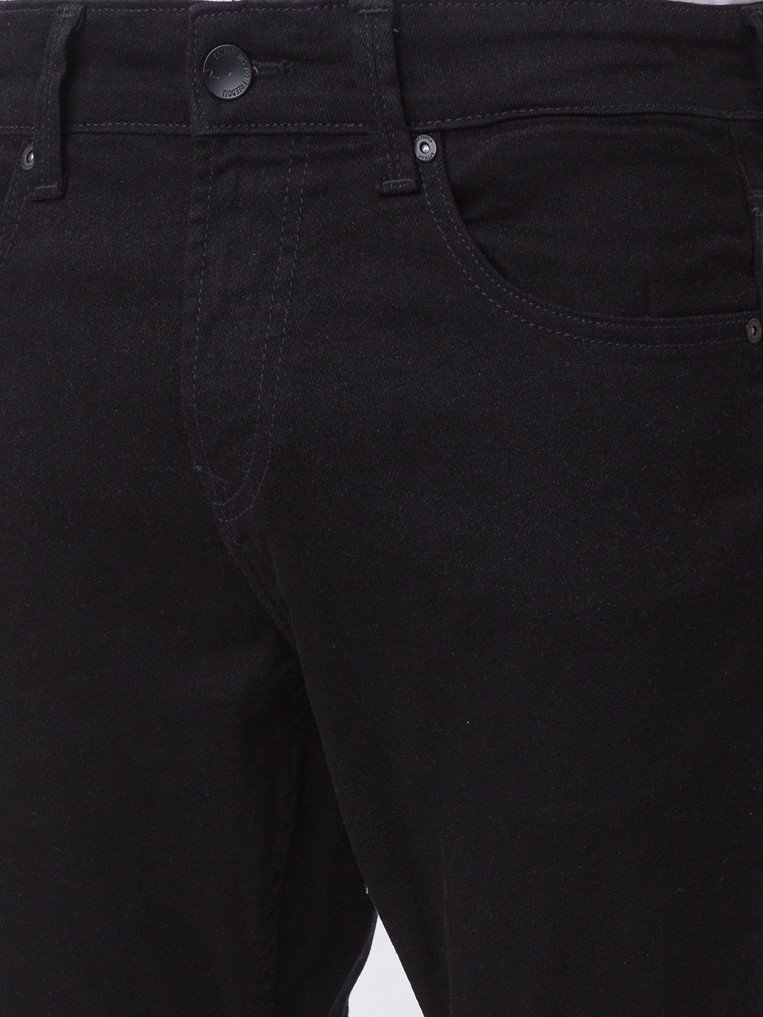 spykar | Men's Black Cotton Solid Straight Jeans 4
