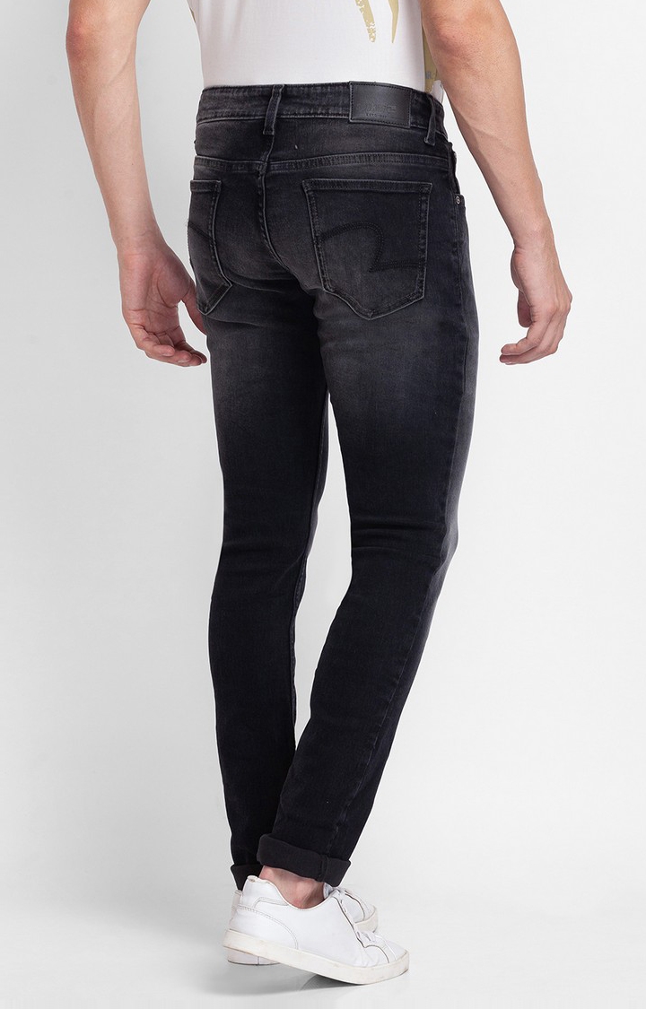 spykar | Men's Black Cotton Solid Straight Jeans 4