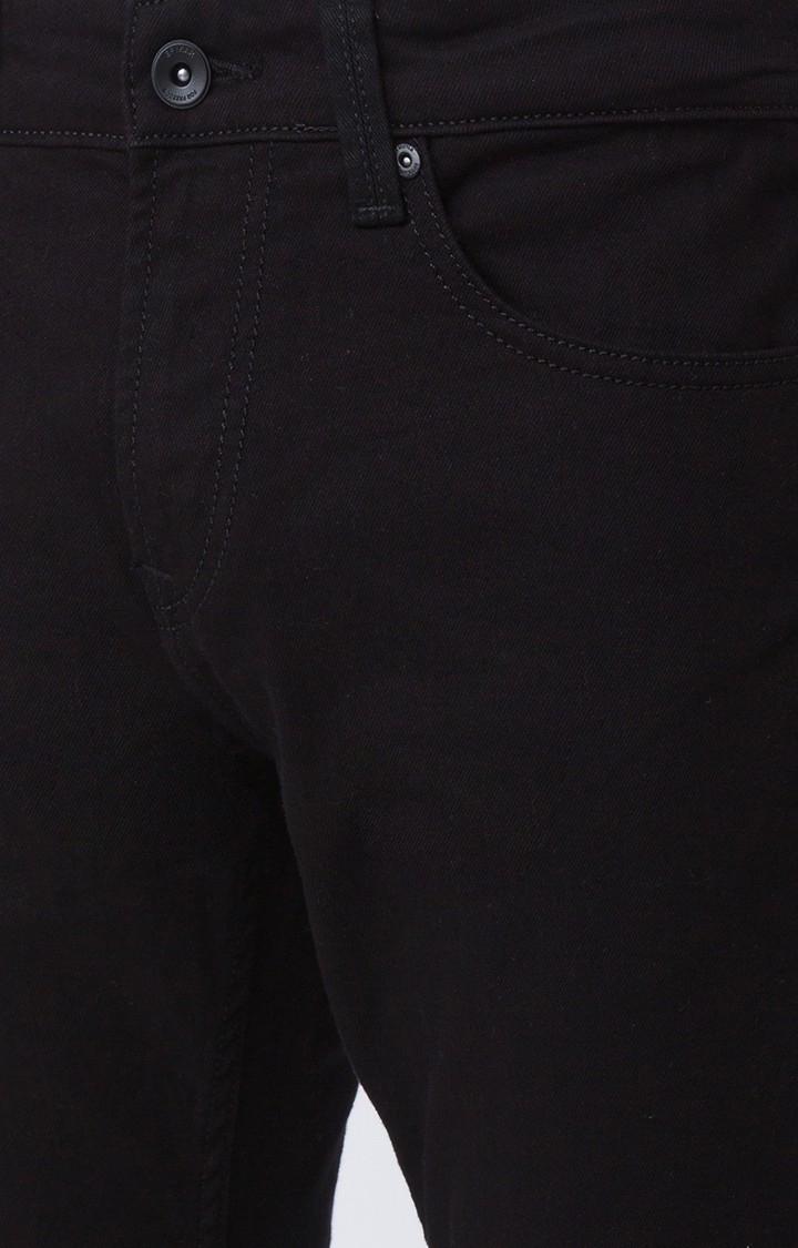 Spykar | Men's Black Cotton Solid Skinny Jeans 5