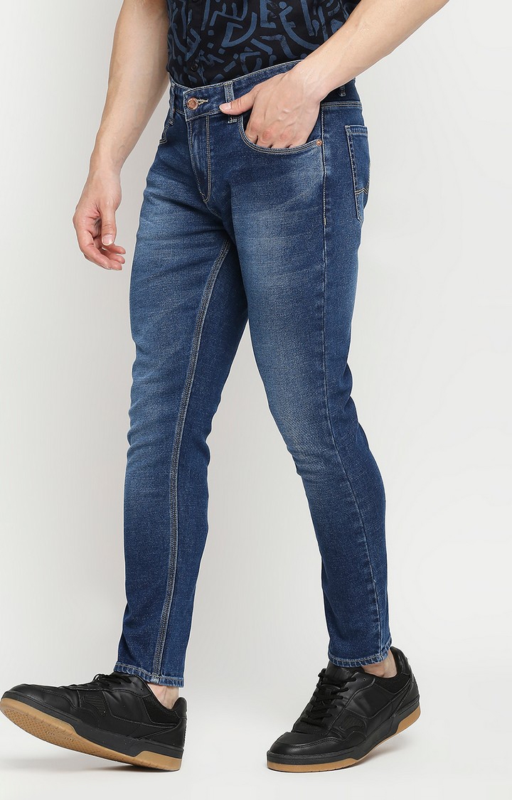 spykar | Men's Blue Cotton Solid Jeans 1