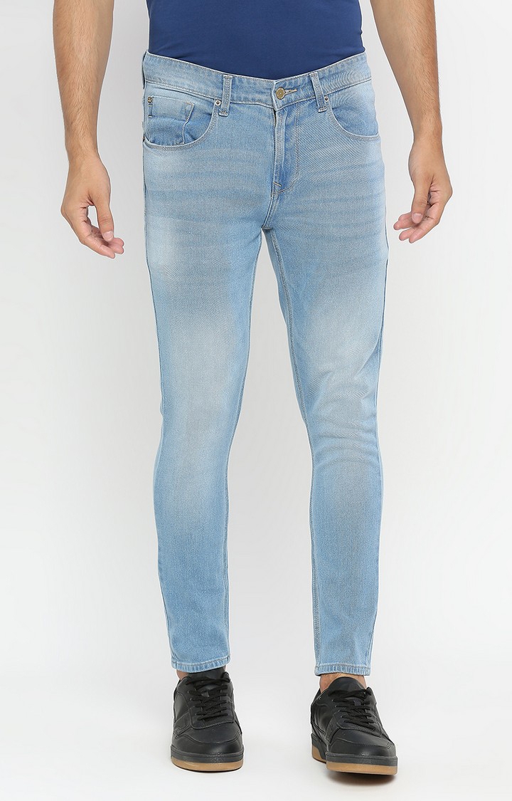 spykar | Men's Blue Cotton Solid Jeans 0