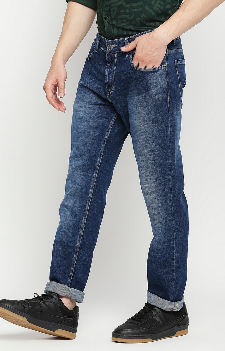 spykar | Men's Blue Cotton Solid Jeans 1