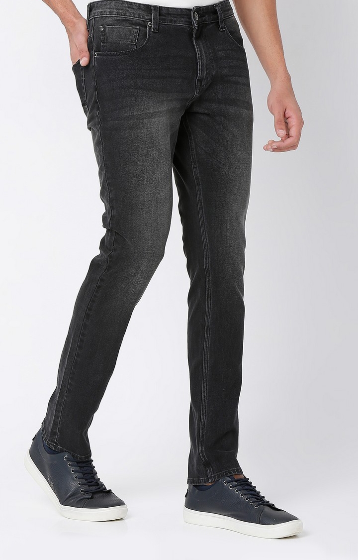 spykar | Men's Black Cotton Solid Jeans 2