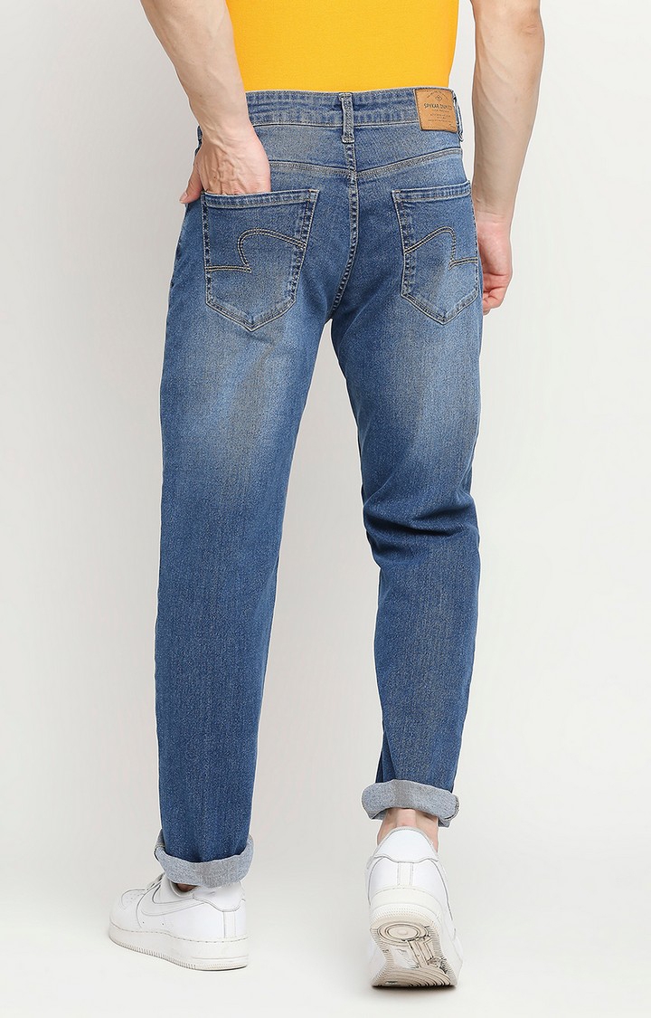 spykar | Men's Blue Cotton Solid Jeans 3