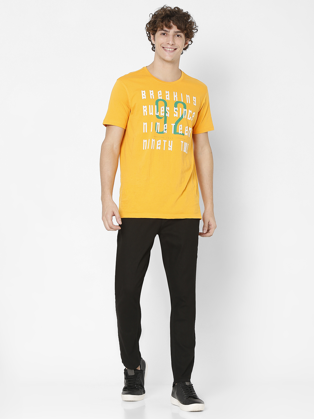 Men's Black Cotton Solid Slim Jeans