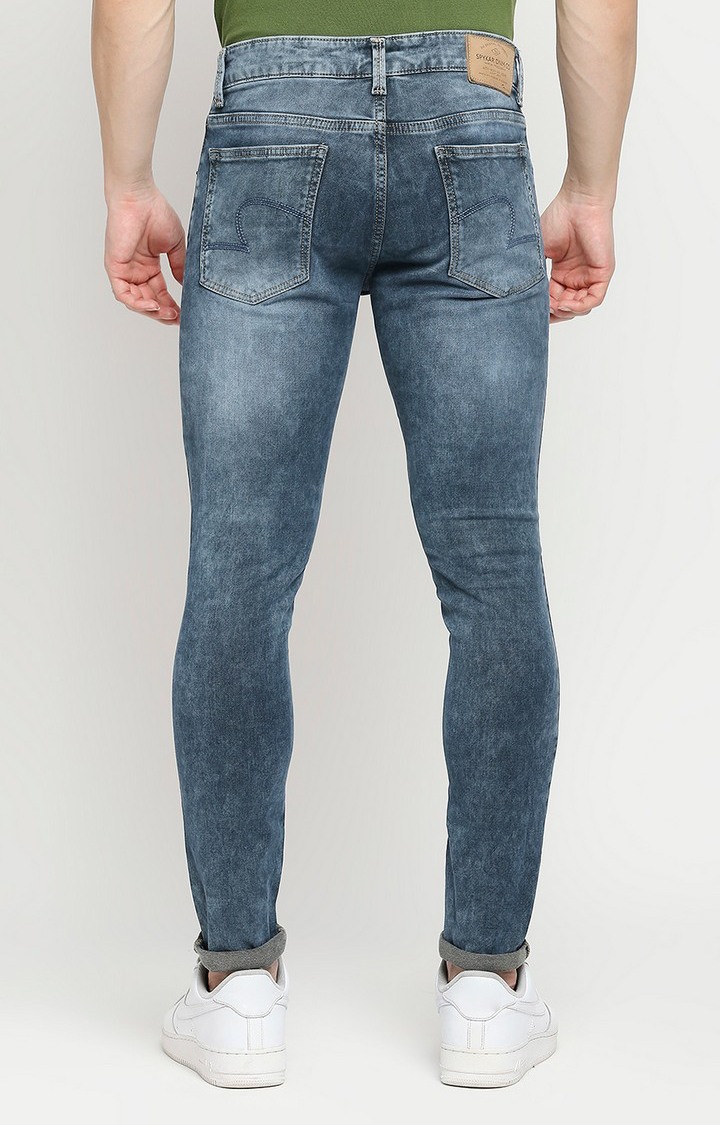 Men's Grey Cotton Solid Jeans