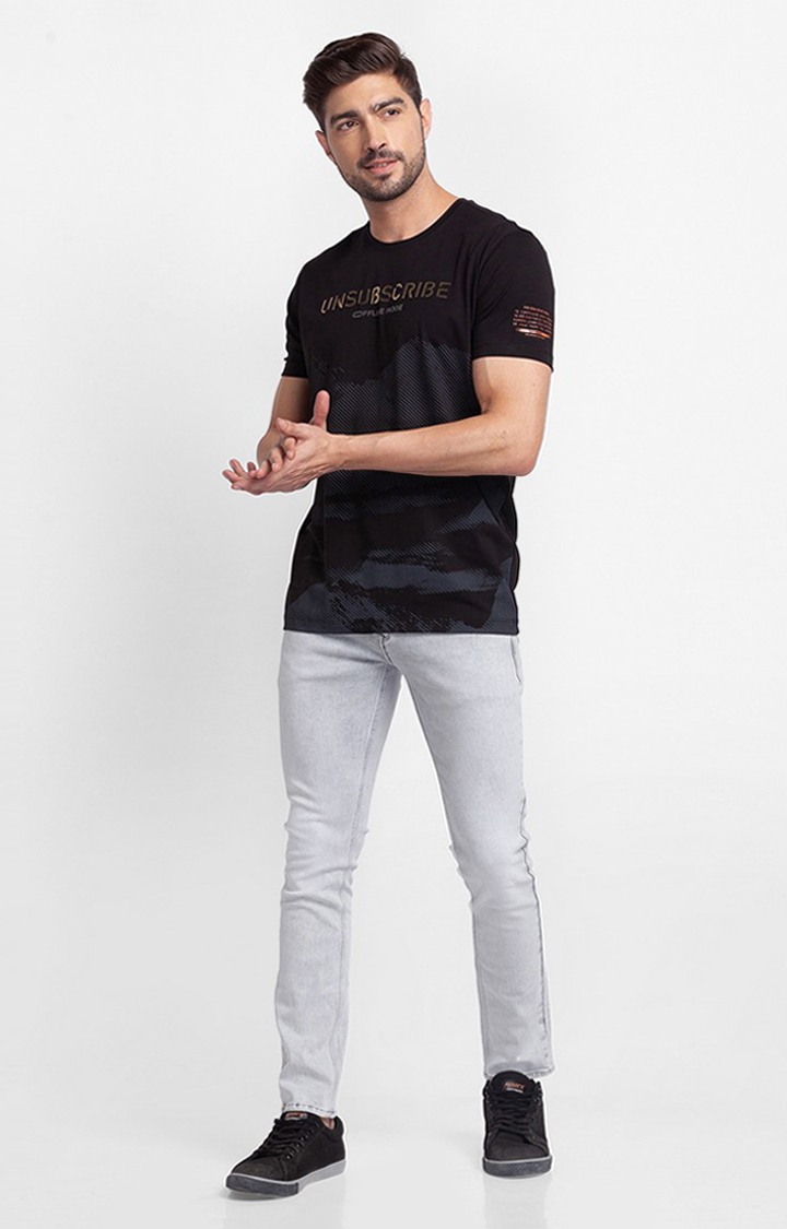 Spykar black sale t shirt