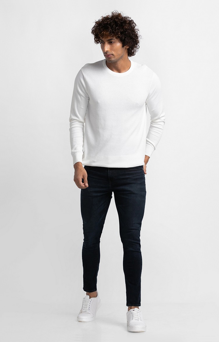 spykar | Spykar White Cotton Full Sleeve Casual Sweatshirt For Men 2