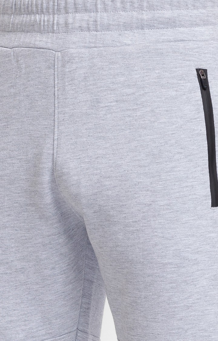 Men's Grey Cotton Printed Trackpants