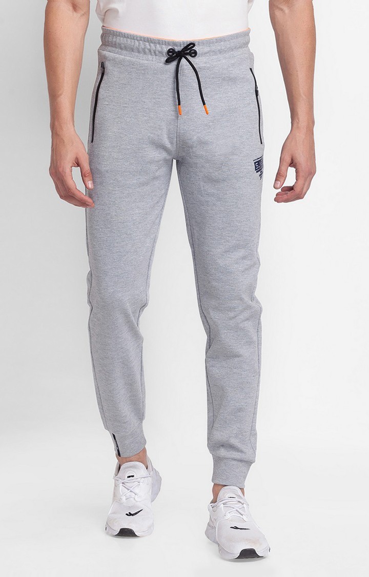 Men's Grey Cotton Solid Casual Joggers
