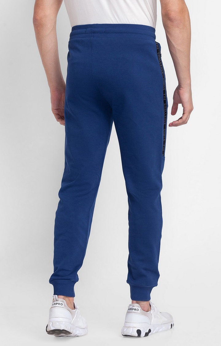 spykar | Men's Blue Cotton Solid Casual Joggers 4