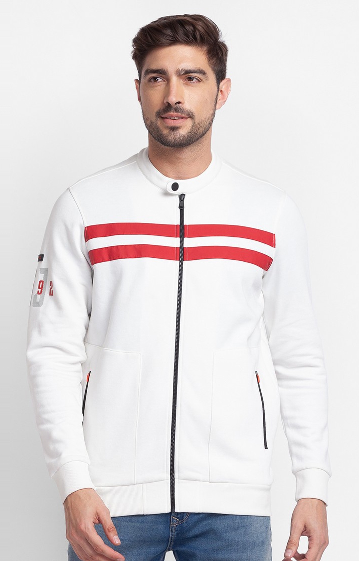 Buy SPYKAR White Solid Polyester Regular Fit Mens Jacket | Shoppers Stop
