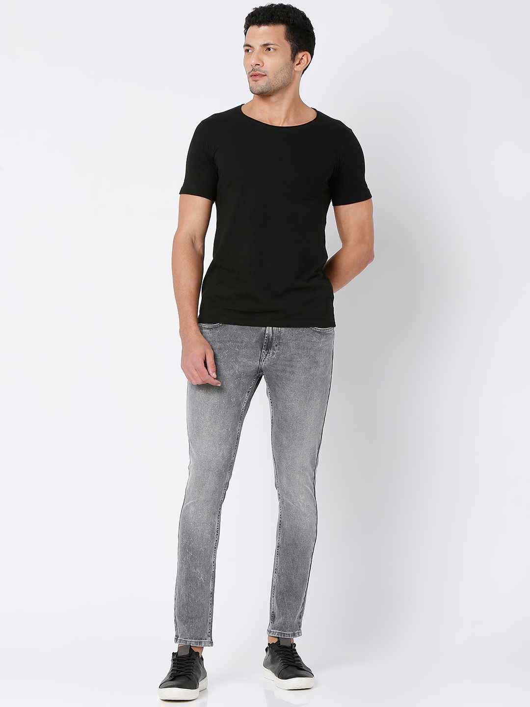 spykar | Men's Grey Cotton Solid Jeans 5