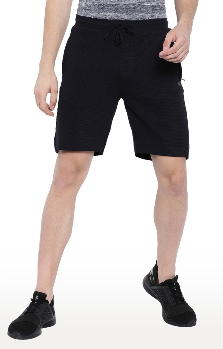 Proline | Men's Blue Cotton Solid Activewear Shorts