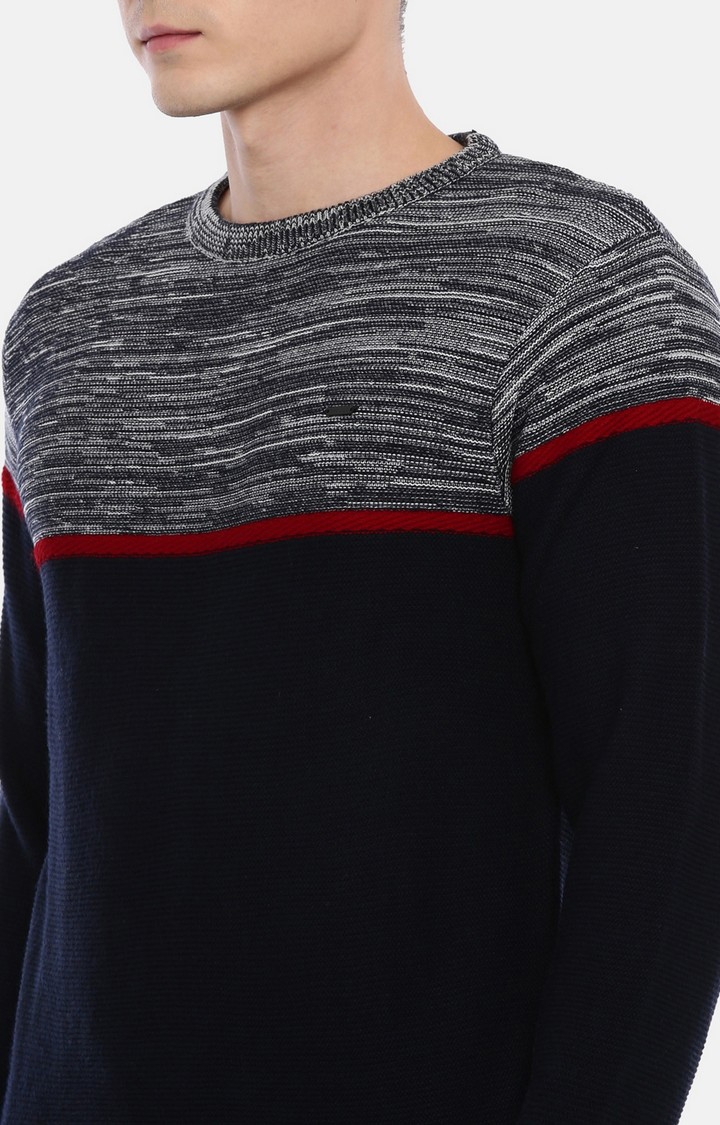 Men's Blue Acrylic Melange Sweaters