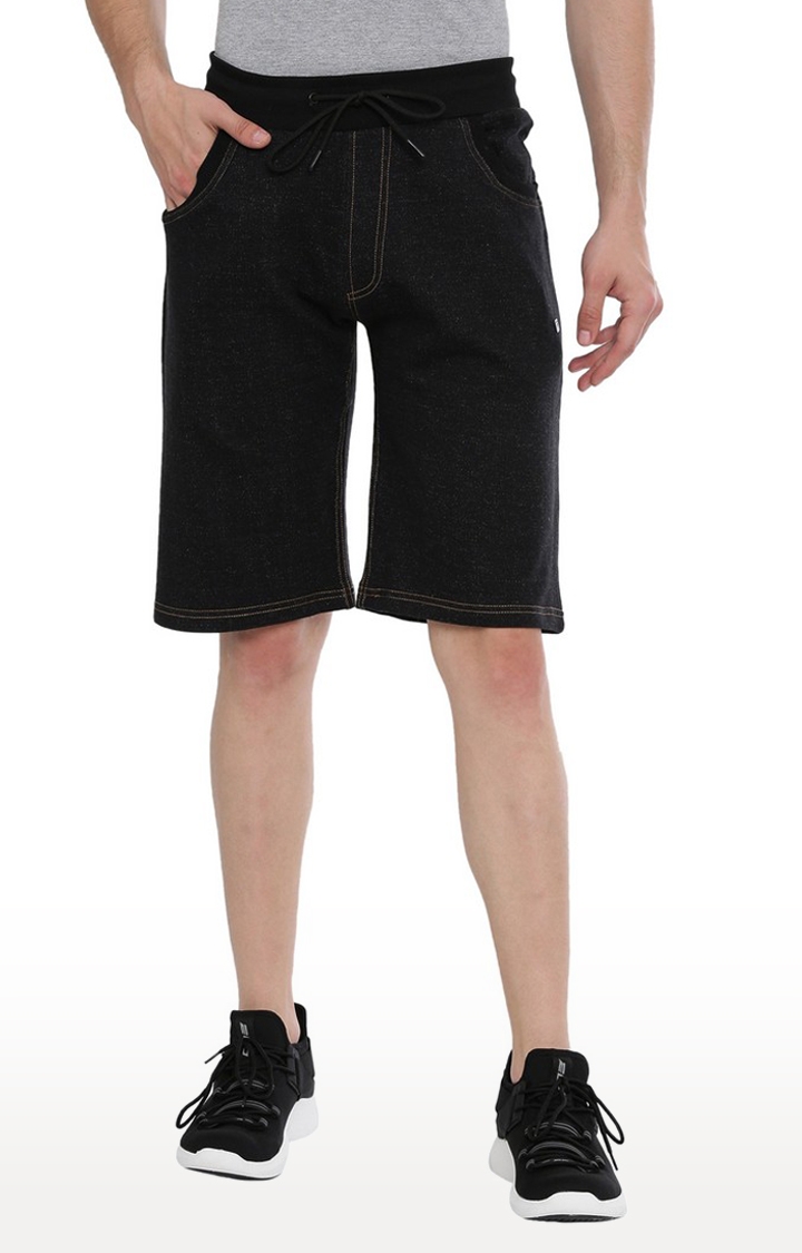 Proline | Men's Black Cotton Blend Solid Shorts