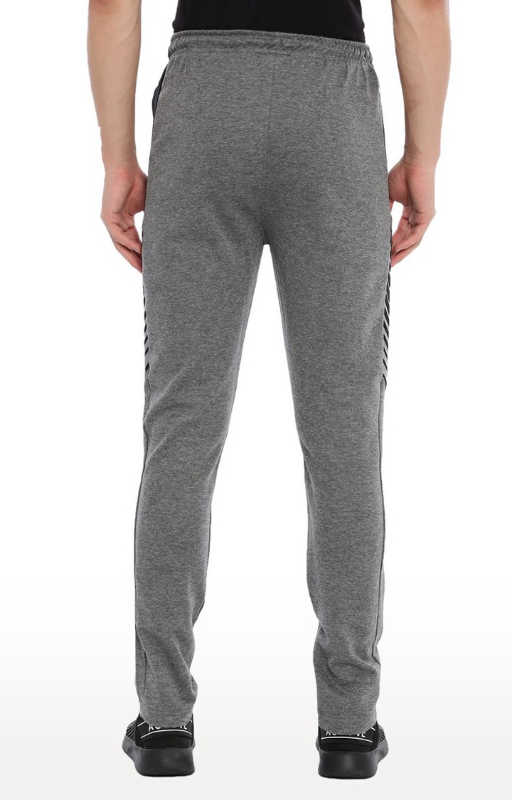 Men's Grey Cotton Blend Solid Trackpant