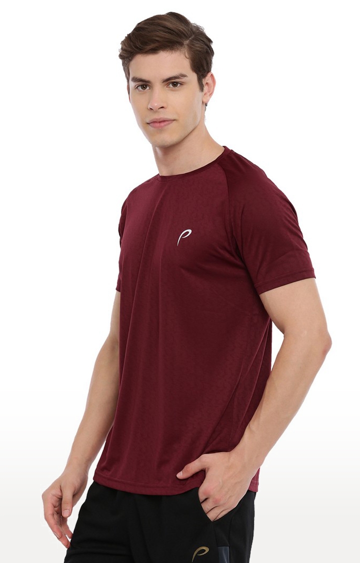 Proline | Men's Red Polyester Solid Activewear T-Shirt 1