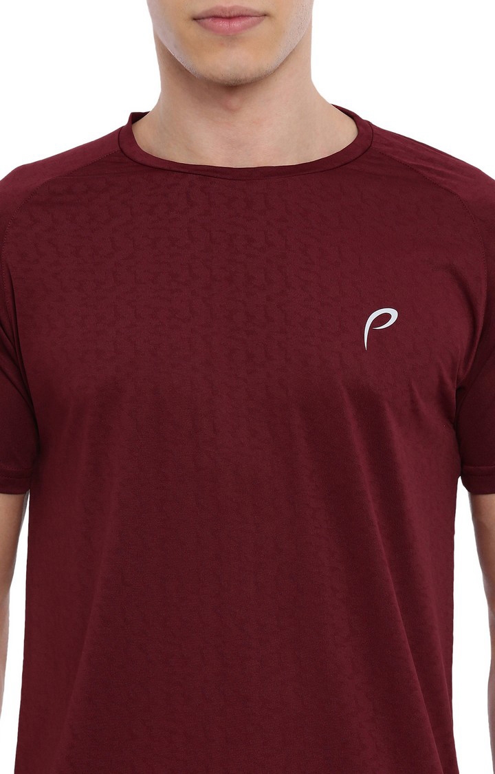 Proline | Men's Red Polyester Solid Activewear T-Shirt 3
