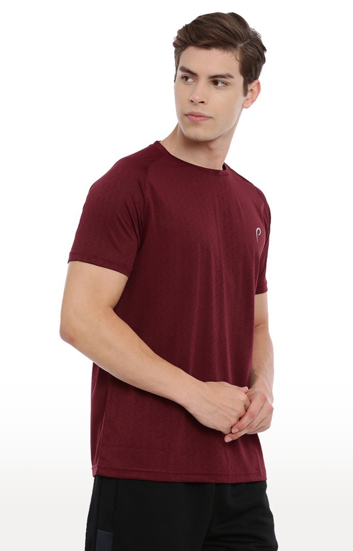 Proline | Men's Red Polyester Solid Activewear T-Shirt 0