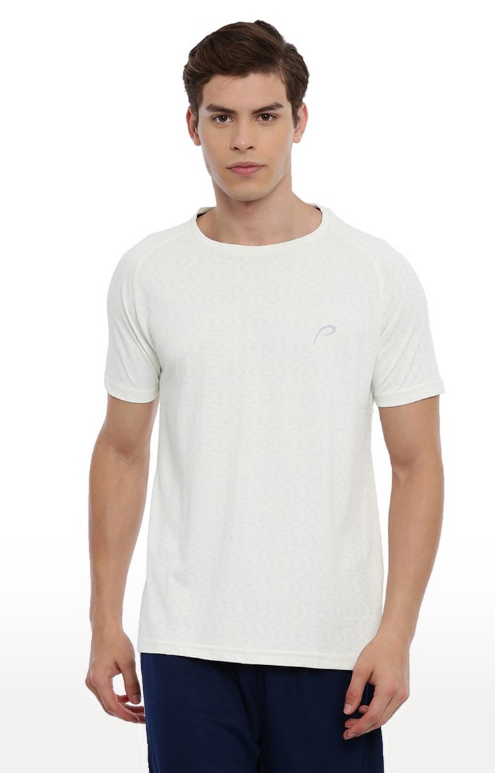 Proline | Men's White Polyester Solid Activewear T-Shirt 0