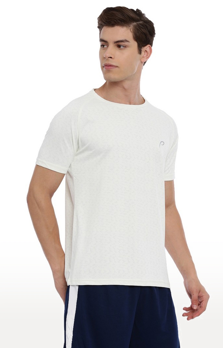 Proline | Men's White Polyester Solid Activewear T-Shirt 2