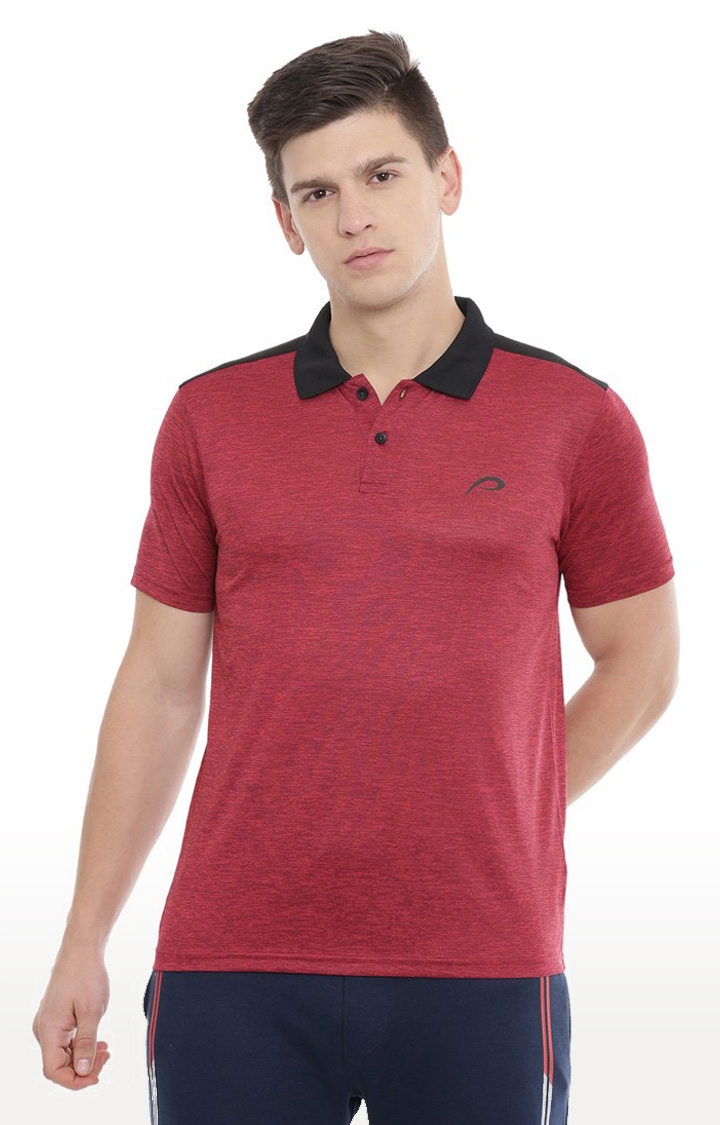 Proline | Men's Red Polyester Solid Polo T-Shirt