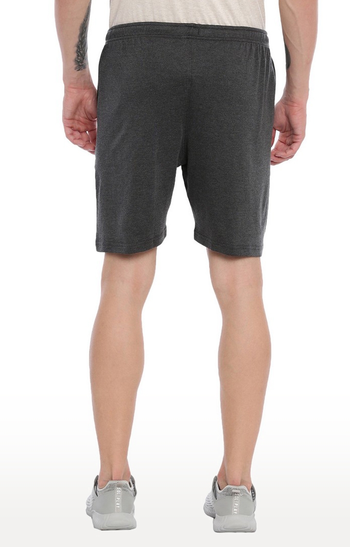 Proline | Men's Grey Cotton Solid Activewear Shorts 4