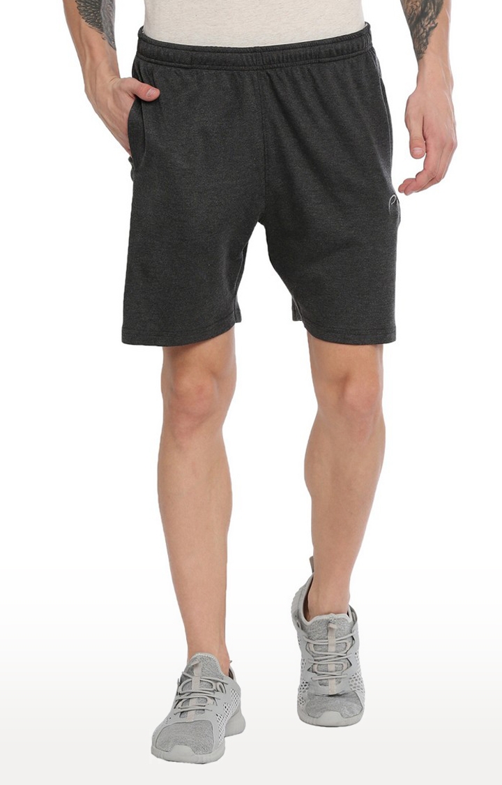 Proline | Men's Grey Cotton Solid Activewear Shorts 2
