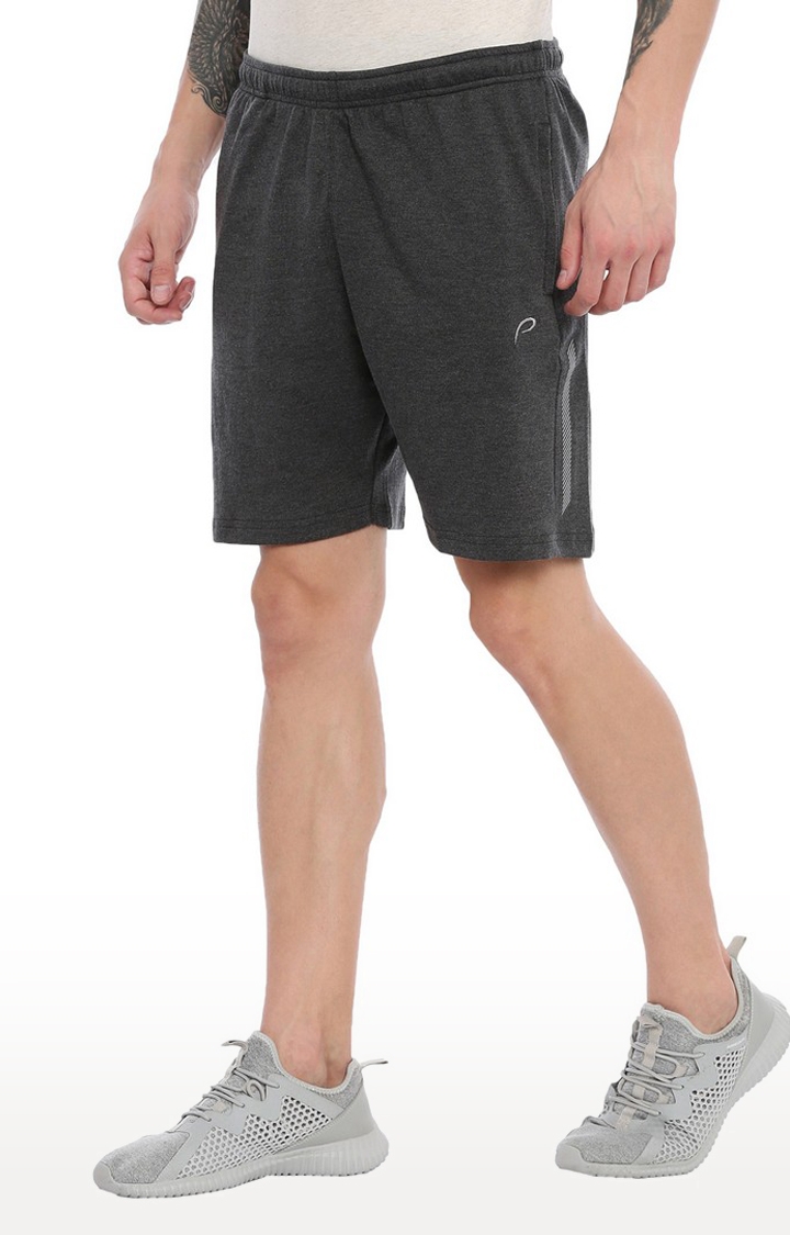 Proline | Men's Grey Cotton Solid Activewear Shorts 0