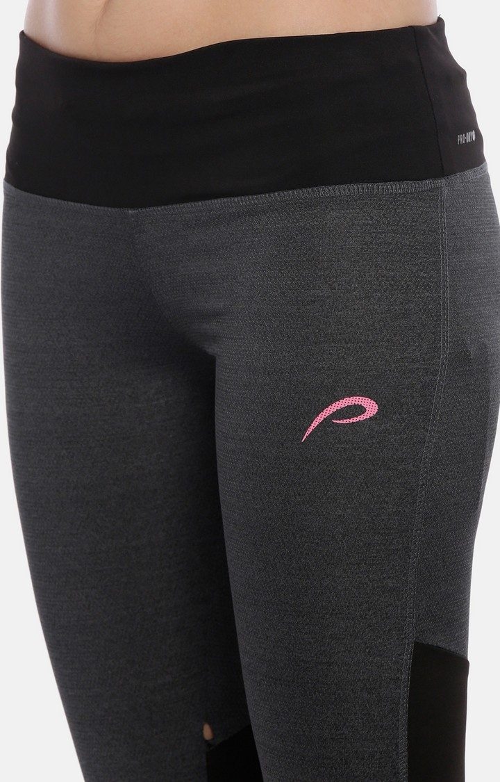 Proline | Women's Grey Spandex Solid Activewear Legging 3