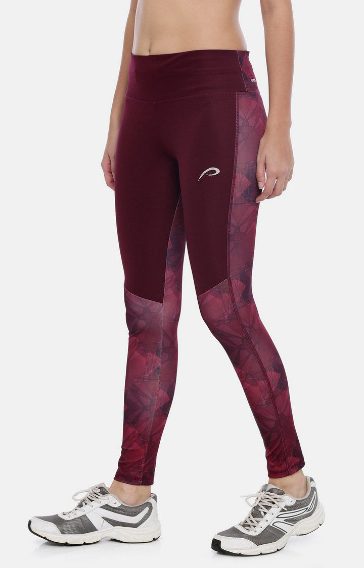 Women's Red Spandex Printed Activewear Legging