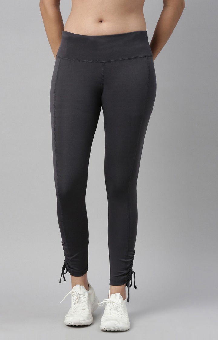 Joy Lab Leggings Women’s XS Grey Tan Cropped With Pockets W24 R11 I23.5