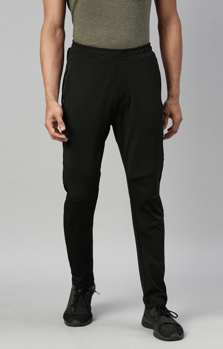 Proline | Men's Black Lycra Solid Trackpants