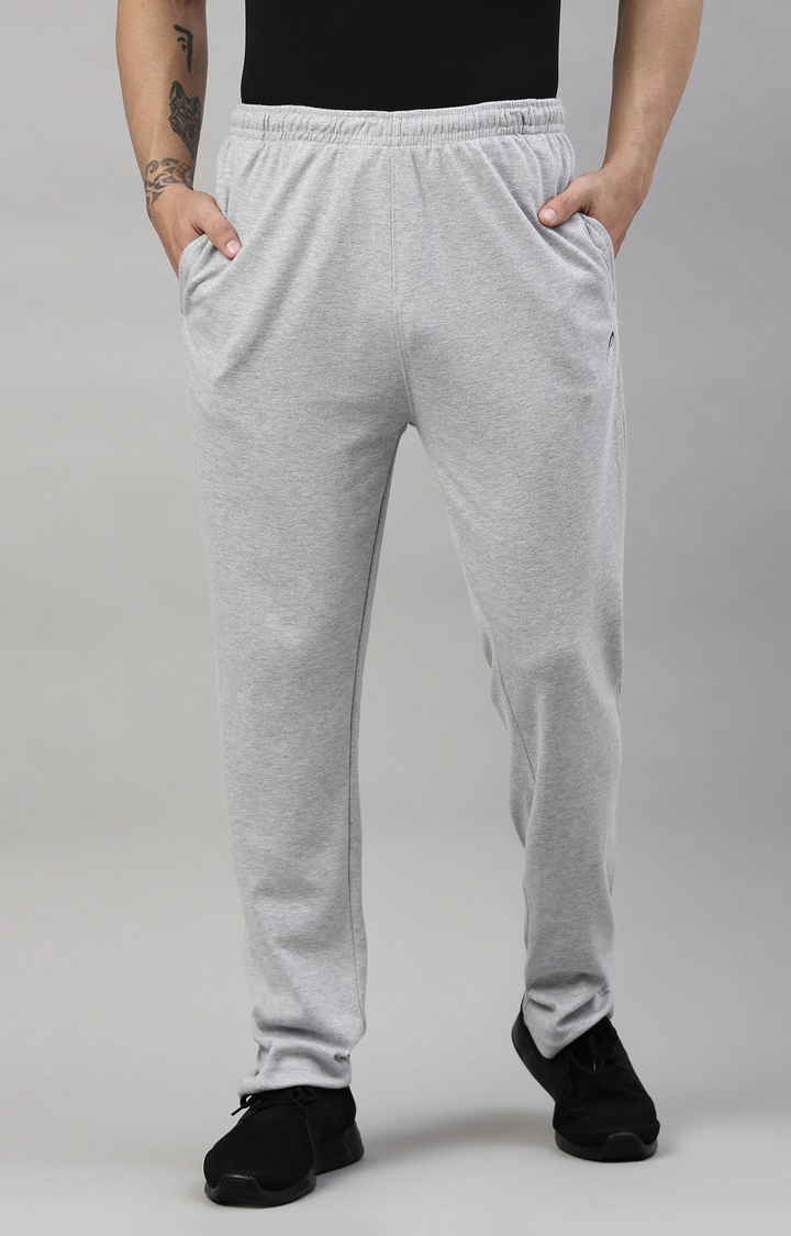 Proline | Men's Grey Cotton Solid Trackpant