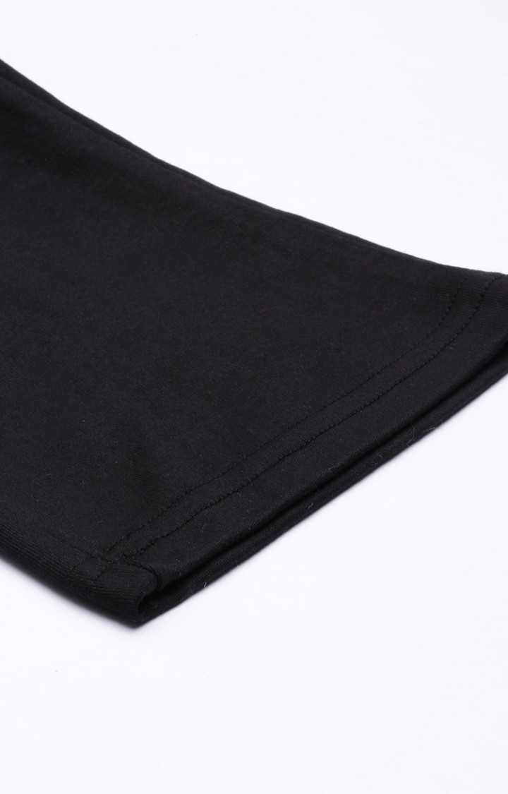 Men's Black Cotton Solid Trackpant